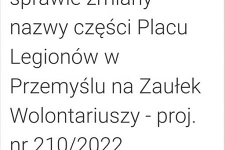 W Przemyślu powstanie Zaułek Wolontariuszy