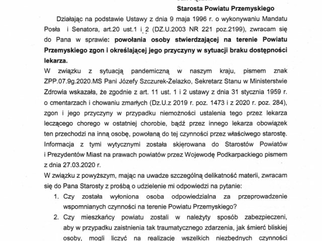 w sprawie powołania osoby stwierdzającej na terenie miasta Przemyśla zgon i określającej jego przyczyny w sytuacji braku dostępności lekarza - 0002.jpg