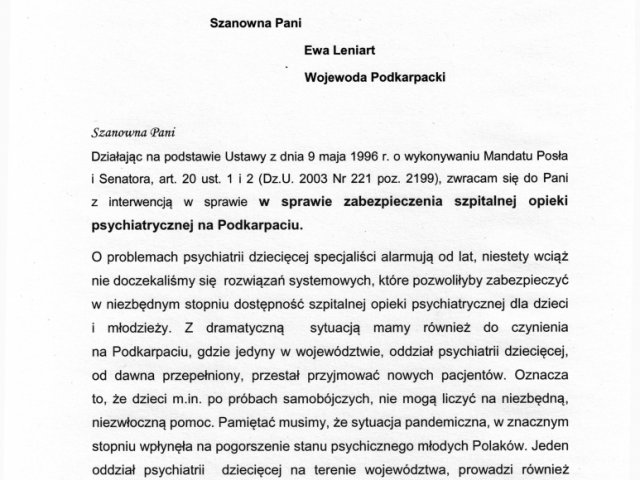 Interpelacja w sprawie zabezpieczenia szpitalnej opieki psychiatrycznej na Podkarpaciu - 0003.jpg