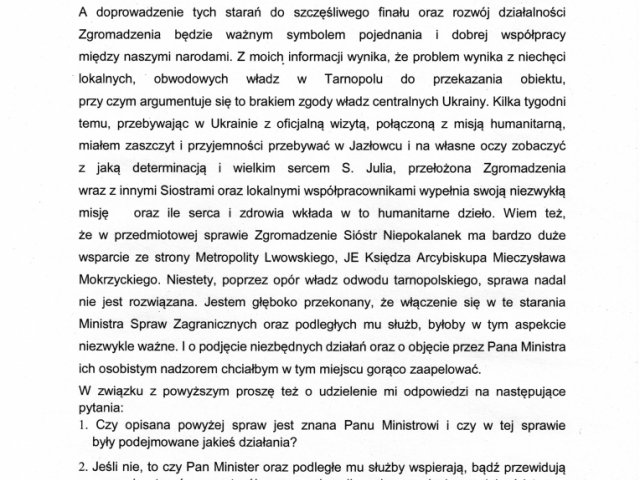 Interwencja wsparcia starań Sióstr Zgromadzenia Niepokalanego Poczęcia NMP o zwrot północnego skrzydła pałacu w Jazłowcu (obwód tarnopolski, Ukraina) - 0002.jpg