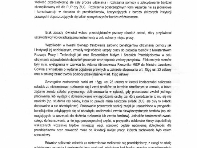 Odpowiedź na interwencję w sprawie skali podejmowanych decyzji o nakazie zwrotu przez przedsiębiorców dotacji w ramach świadczeń mających wesprzeć i chronić rynek pracy w okresie pandemicznym. - 0011.jpg