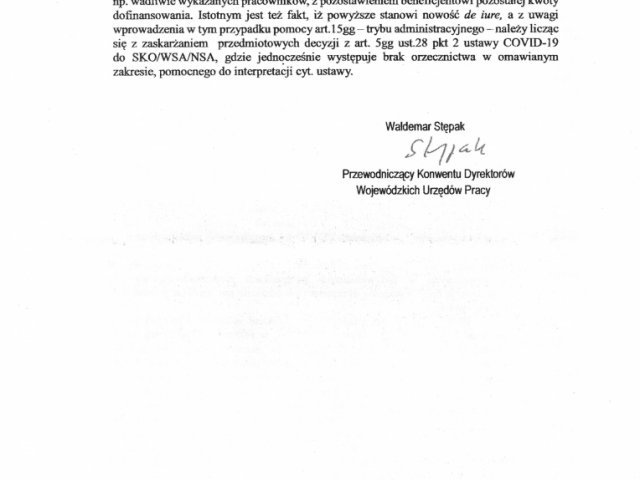 Odpowiedź na interwencję w sprawie skali podejmowanych decyzji o nakazie zwrotu przez przedsiębiorców dotacji w ramach świadczeń mających wesprzeć i chronić rynek pracy w okresie pandemicznym. - 0015.jpg