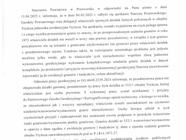 Tryńcza las odpowiedź Starosta.jpg