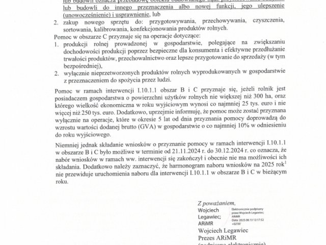Odpowiedź _Interwencja w sprawie zawieszenie programu „Zmiana Pokrycia Dachowego na Budynkach Gospodarczych - 0004.jpg