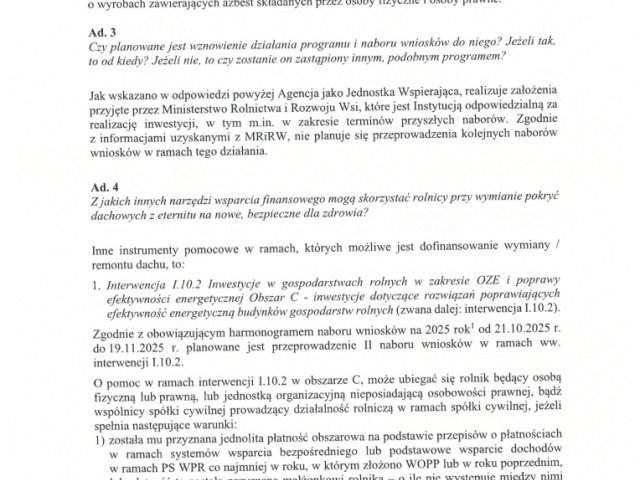 Odpowiedź _Interwencja w sprawie zawieszenie programu „Zmiana Pokrycia Dachowego na Budynkach Gospodarczych - 0002.jpg
